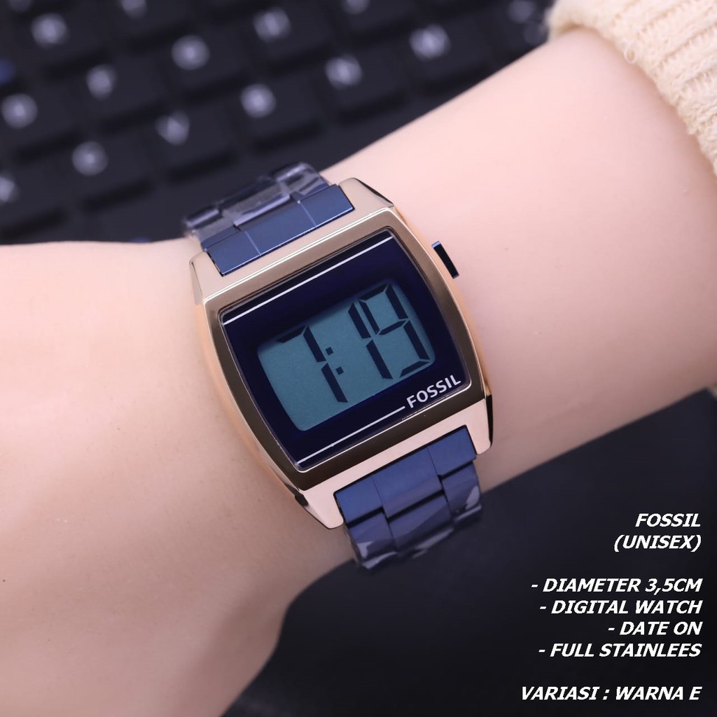 JAM TANGAN UNISEX FASHION RANTAI BODY SEGI TANGGAL AKTIF