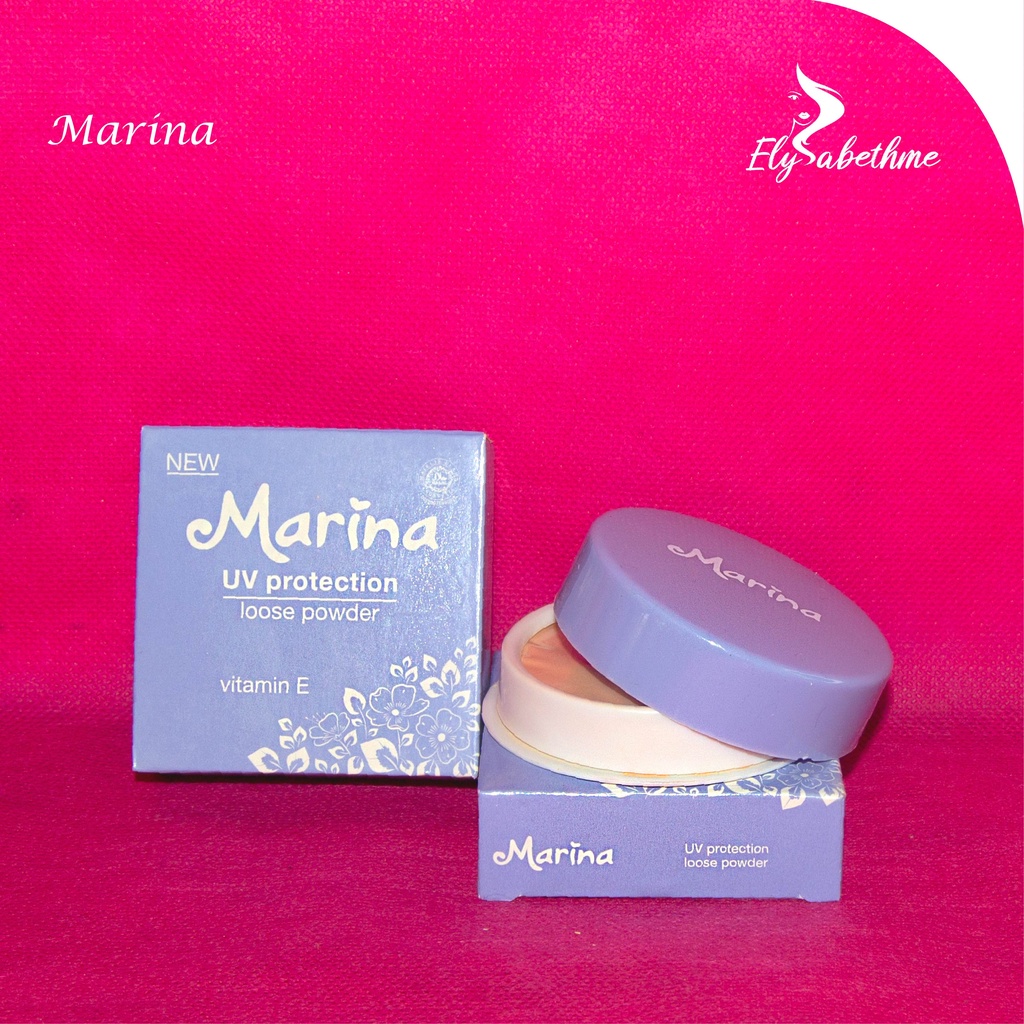 ✿ELYSABETHME✿ Marina lose powder bedak tabur  loose lembut anti wajah berminyak natural