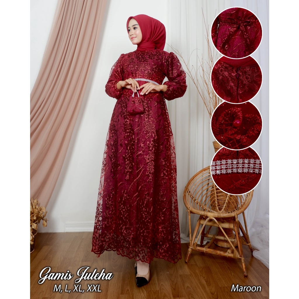 Gamis Julaiha LK / Gamis Kebaya Brukat Modern / Kebaya Modern Muslim / Baju Wisuda Kebaya Modern Dress / Gamis Kebaya / Dress Kondangan / Gamis Brukat Busui / Kebaya Gamis Kondangan