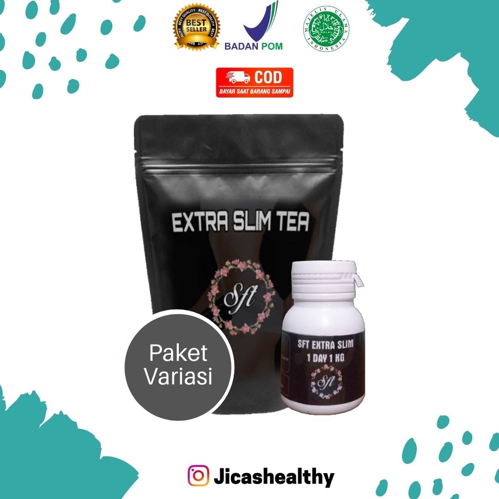 SFT Extra Slim Tea Original Pelangsing Badan, Penurun Berat Badan Original Pelangsing Alami, SFT