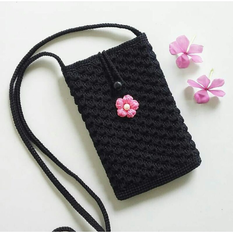 Tas rajut untuk Hp/ pouch hp rajut