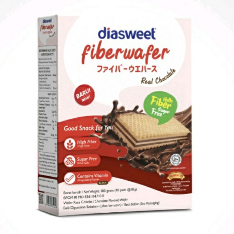 

Diasweet Fiberwafer Cokelat 180 gr - Diasweet Fiberwafer Coklat