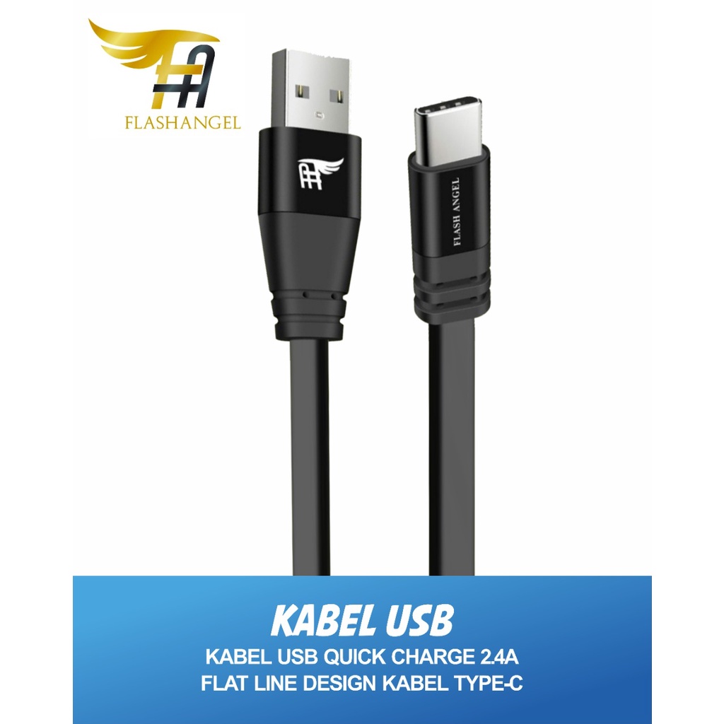 KABEL USB FLASH ANGEL CBL-06 TYPE C 2.4A 1M CHARGING DATA TRANSFER