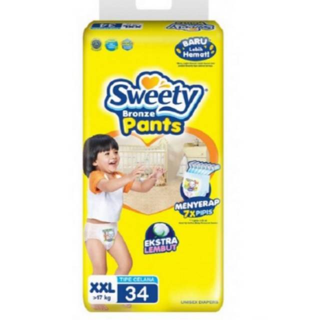 Pampres Sweety Popok Bayi  Bronze Pants XXL34 / Sweety Bronze Pants XXL34
