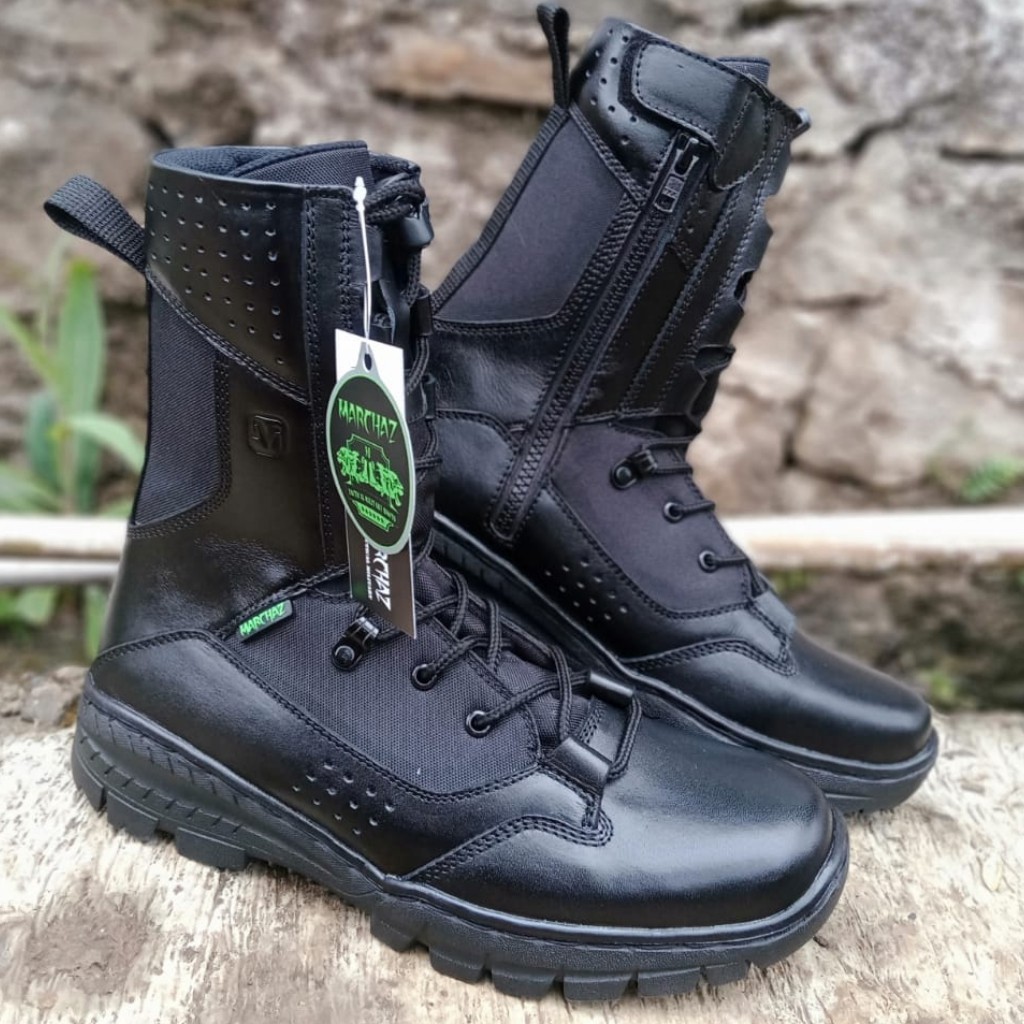 SEPATU PDL MARCHAZ KULIT ASLI SEPATU PDL TNI POLRI SECURITY SATPAM SEPATU BOOTS PRIA KULIT ASLI