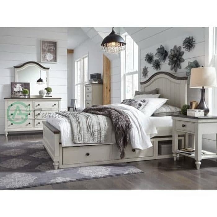 Set Kamar Tidur Anak Informa Hagans Warna Duco Putih - Kayu Mahoni