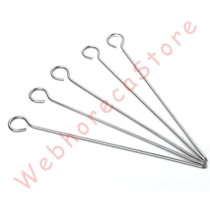 Kebab Skewer Stick Needle Ring 20cm Stainless Solid/ Tusuk Sate 2.5mm (5pcs)