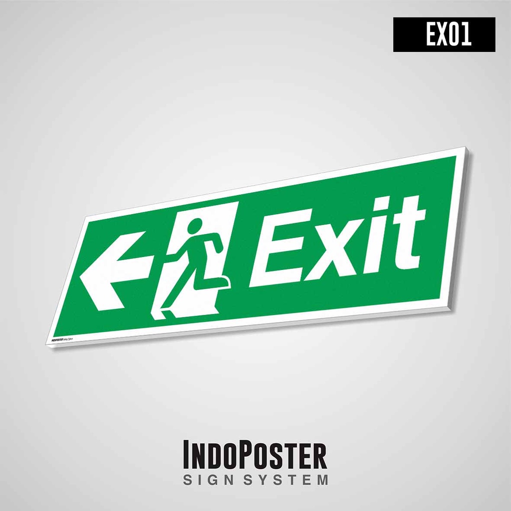 

Safety Sign Emergency Rambu K3 PVC Arah Exit Keluar