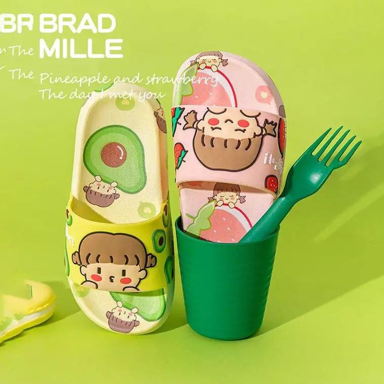 GROSIR 11.11 SALE Sandal Selop Jelly Anak BUAH CHIBI 1931-8