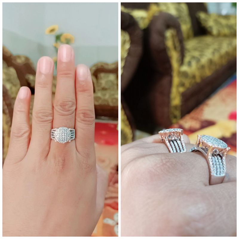 Cincin replika emas putih, warna mix rosegold