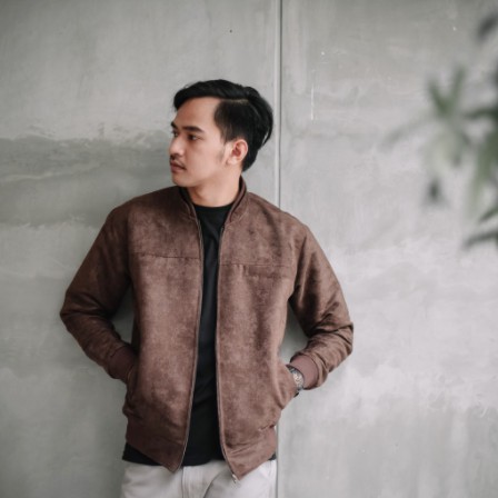 LIBRA Jaket Bomber Kulit Suede Pria Terbaru 2021 Murah Keren Nyaman Adem Dipakai Original Brown