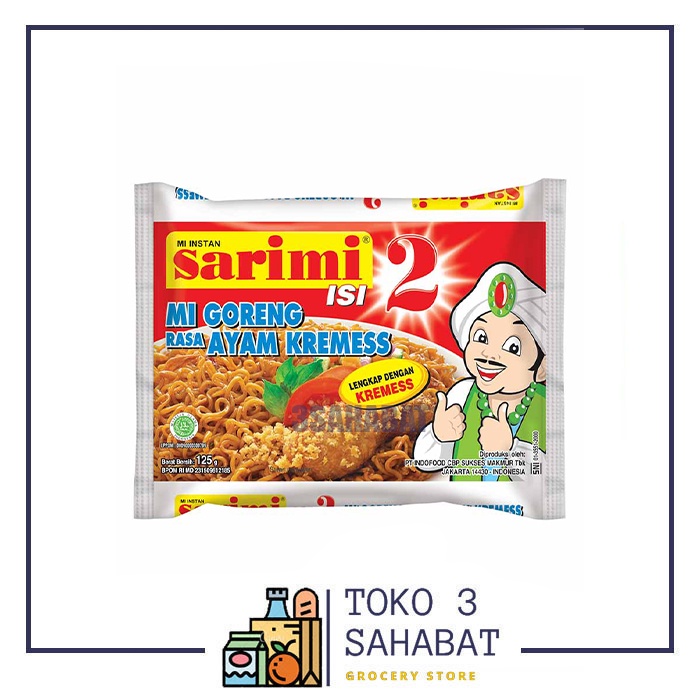 

Sarimi Goreng isi 2 Ayam Kremess