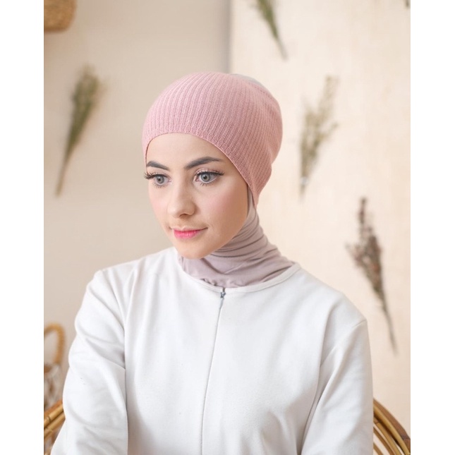 INNER RAJUT POLOS PREMIUM KNIT BANDANA / BANDANA RAJUT INER MUSLIMAH