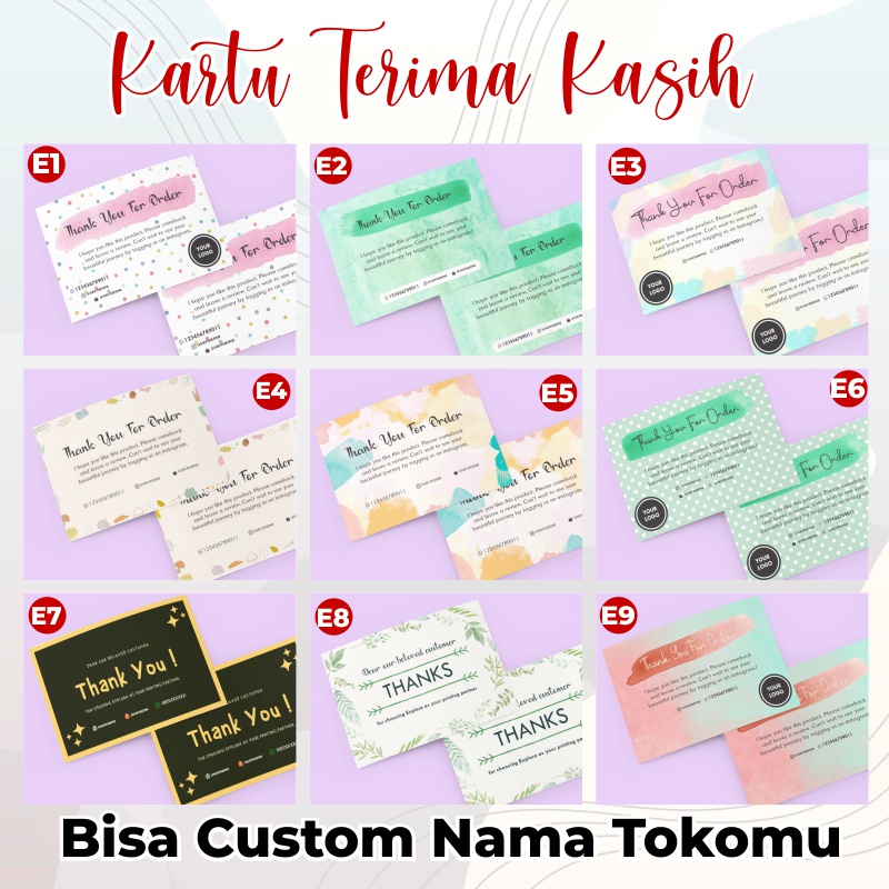 KARTU THANK YOU | KARTU TERIMA KASIH OLSHOP