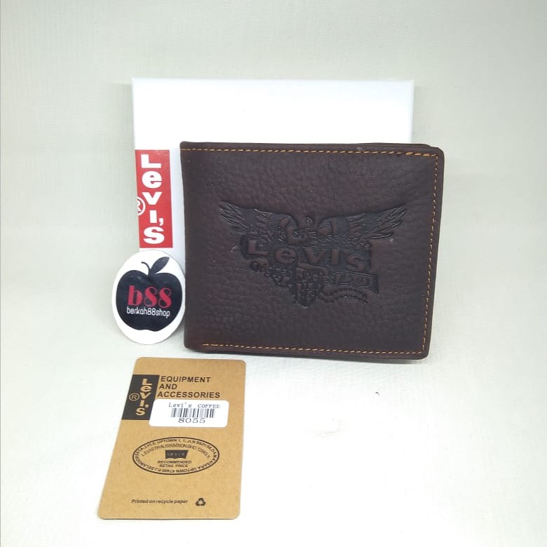 Dompet Kulit Levis 8055 / Dompet Pria Lipat  / Dompet Kulit Asli / Dompet Pria