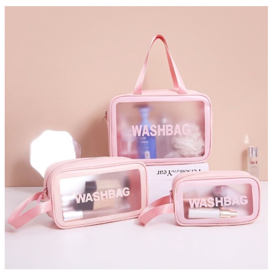 Tas Kosmetik WASHBAG, Tas Kosmetik Portable, Tas Peralatan Kamar Mandi, Pouch Kosmetik, Pouch Travel Organizer, Tas Serbaguna