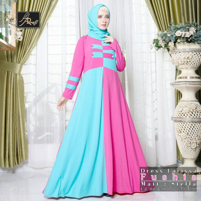 Dress Larissa / Dress Arrafi / Gamis Arrafi / Gamis Polos