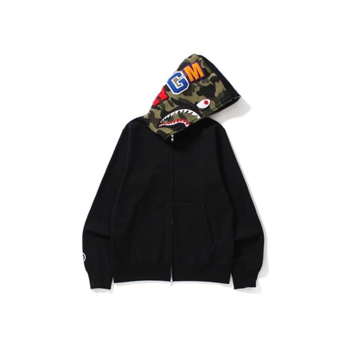 black and camo bape hoodie