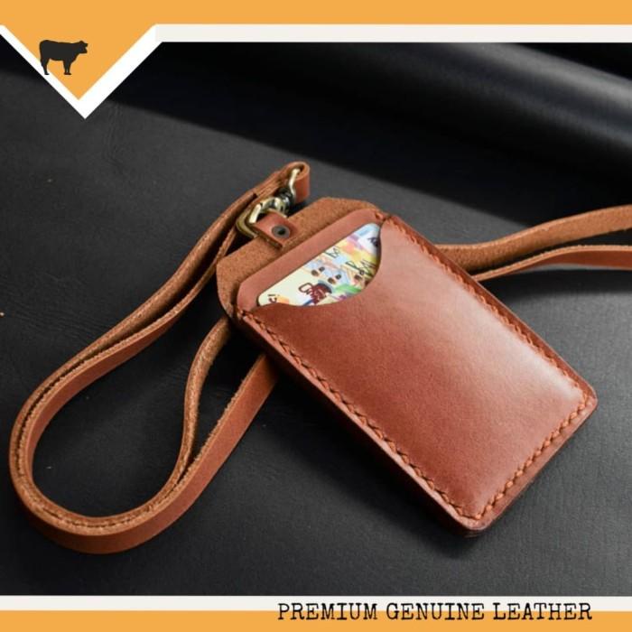

id card name tag holder kulit asli gantungan name tag leather goods
