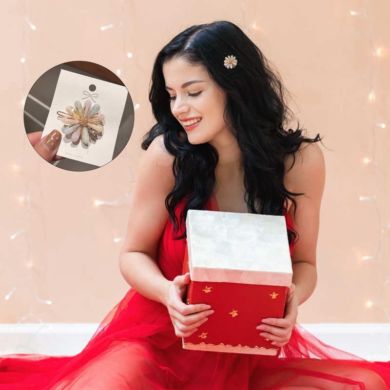 Fancyqube Jepit Rambut Bentuk Geometris Aksen Kristal Ukuran Kecil Untuk Wanita