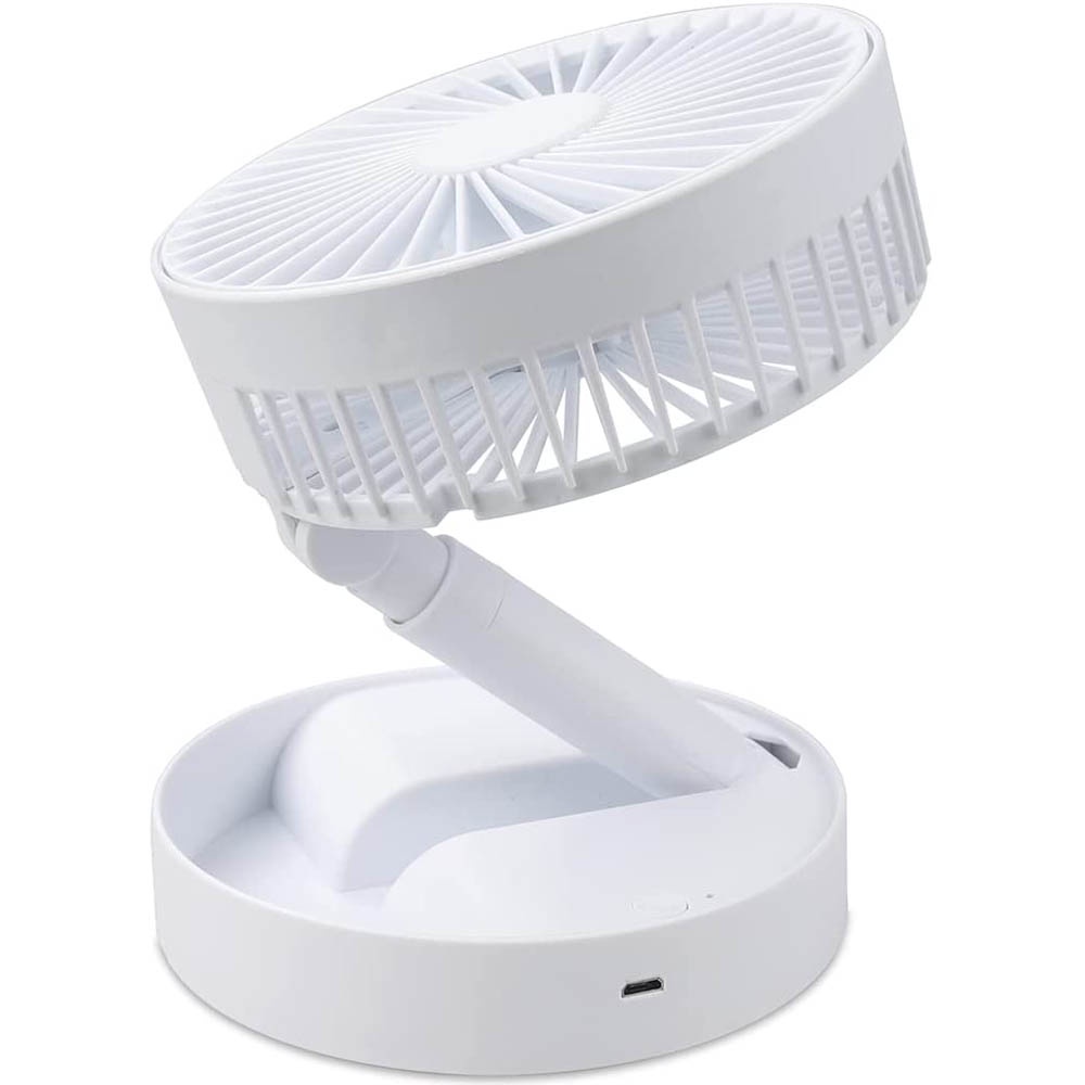 Kipas Bulat Portable Foldable Fan 2 Kecepatan Bisa untuk Dilipat Adjustable Tinggi Rendah USB Baterai AA Adem Gampang Dibawa FL516