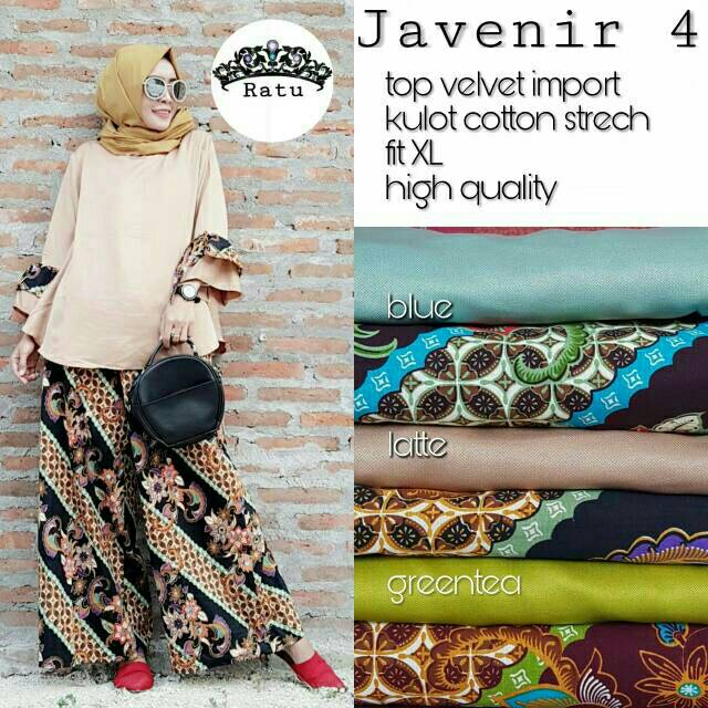 Setelan batik wanita setelan wanita batik setelan muslim setelan pakaian wanita javenir 4 set ratu
