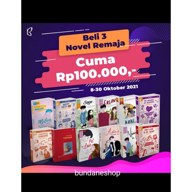Novel Remaja Wattpad Original - 1 Paket (dapat 3 buku) Bebas Pilih