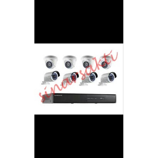 MURAH PAKET CCTV HIKVISION 8CH 8 CAMERA 2MP FULL HD ( komplit tggl pasang ) original