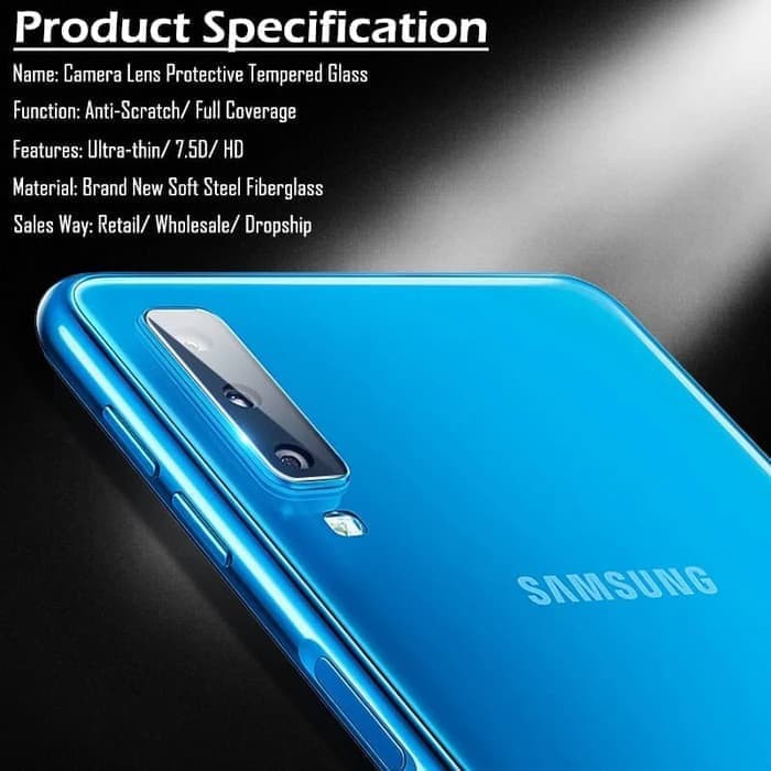 Tempered Glass Camera Kamera Samsung A7 2018 A750 Triple Camera