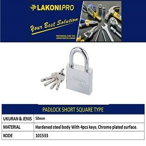 Gembok 50mm 101533 LAKONI PRO / Padlock Short Square LAKONIPRO