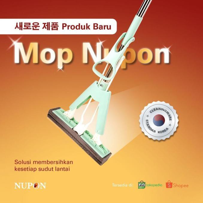 Alat Pel Lantai Tarik Stainless Steel Pengepel Praktis Magic MOP NUPON - 1 sponge
