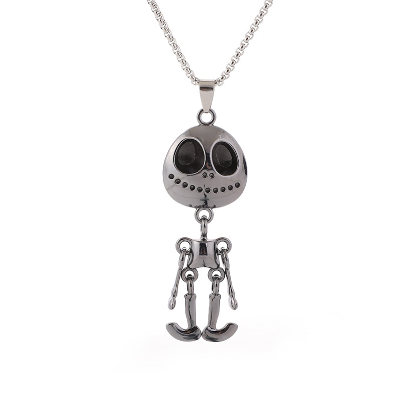 Movable Alien Titanium Steel Necklace Trendy Hip Hop Couple Pendant