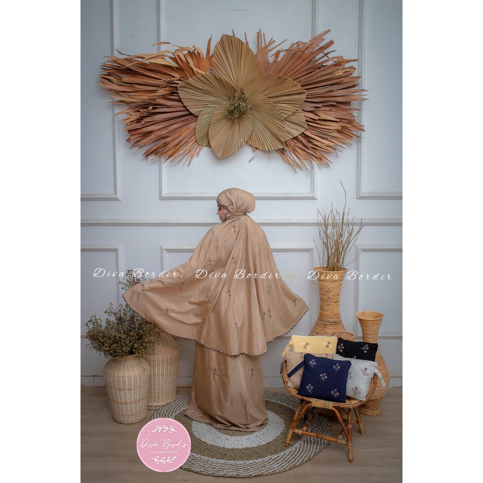 MUKENA BORDIR DEWASA KATUN SUTRA MEWAH/MUKENAH TERUSAN