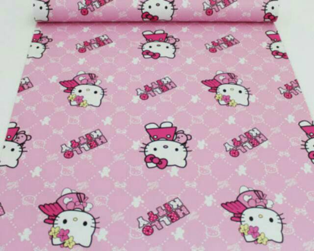 Wallpaper Sticker Hello Kitty Perih Pink