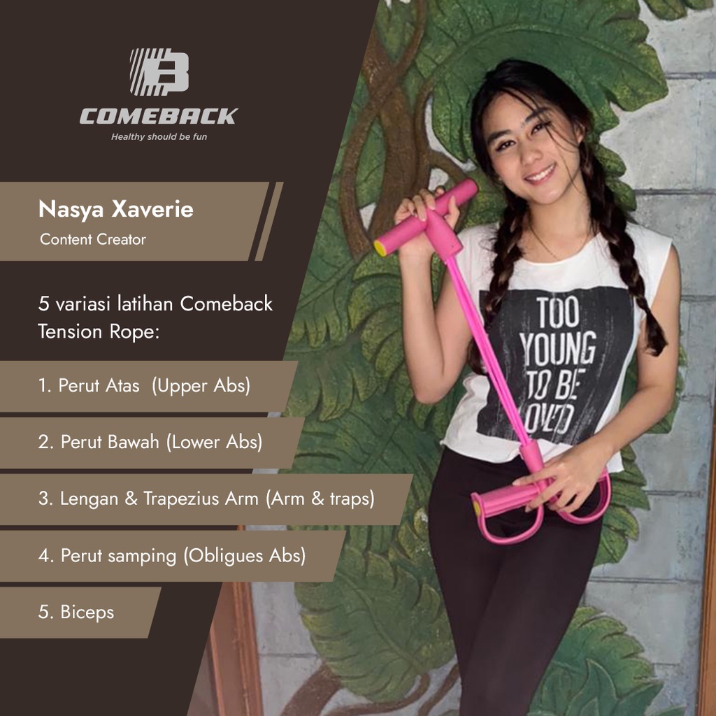 Comeback Tension Rope, tummy trimmer, yoga, alat fitness, fitness, alat olahraga, olahraga, gym