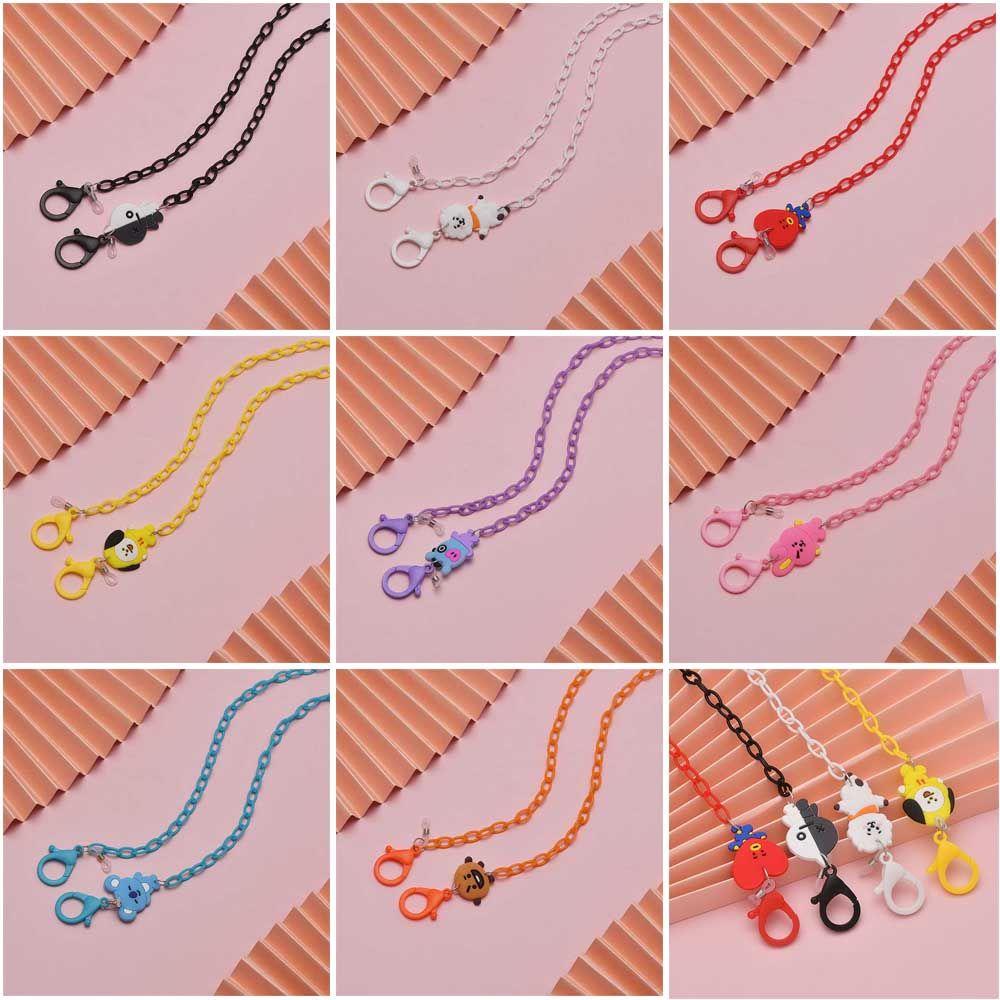 Tali Rantai Kacamata Bahan Akrilik Anti Slip Motif BT21 Untuk Wanita