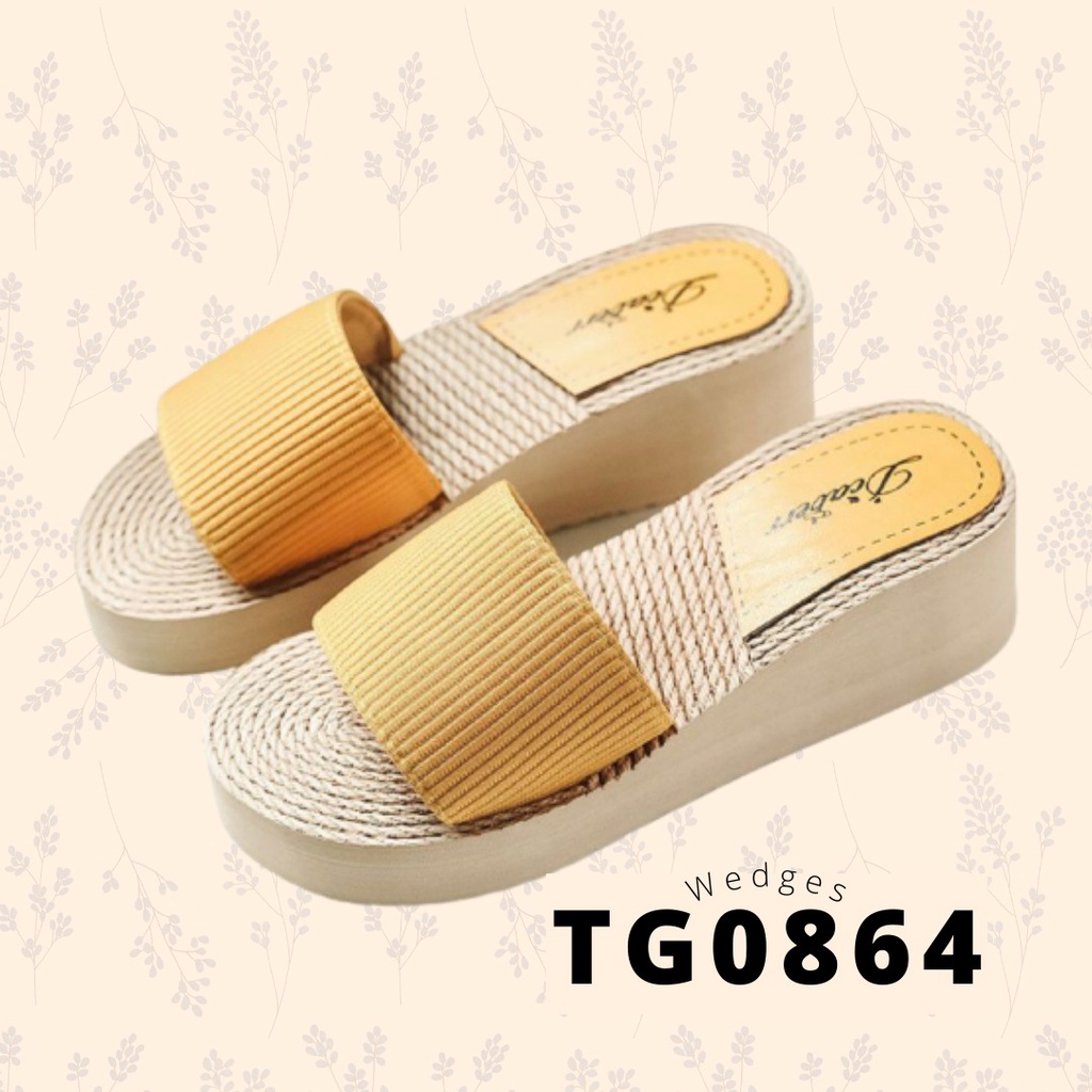 SHOEGALLERY TG0864 Sandal Slop wanita Import Fashion Wedges polos