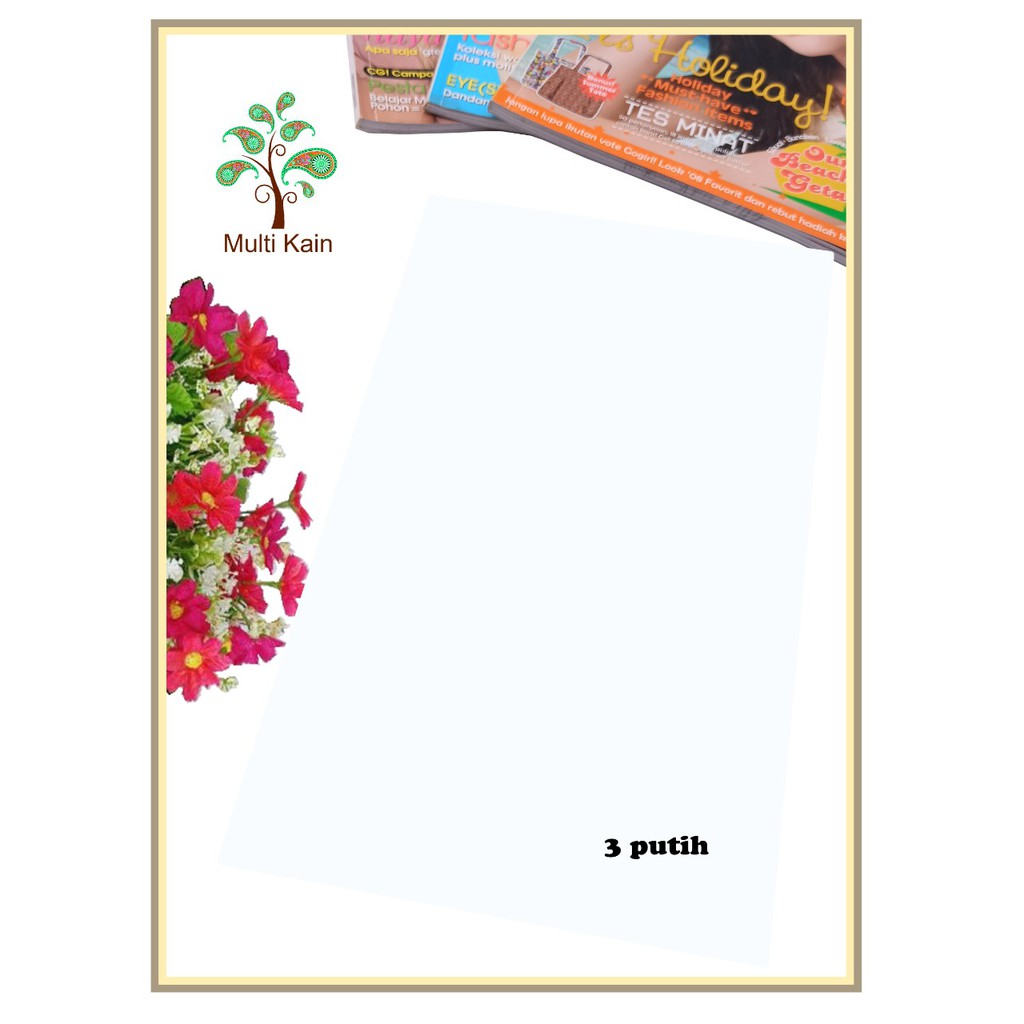 Bahan multi Kain Tile / Tille / Tule Polos Stretch / Spandex Tinggi 1,5 meter Grosir / Meteran-3 Putih