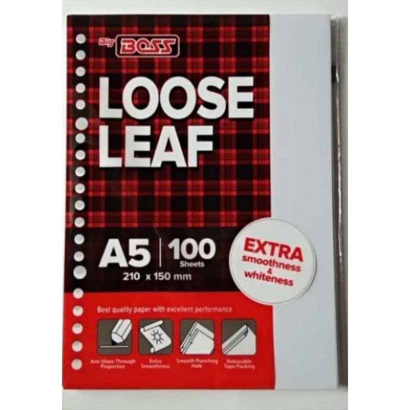 

Loose leaf a5 polos/kertas binder /kertas file a5 polos isi 100lembar