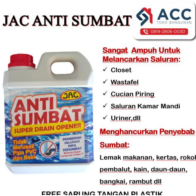 Jac Cairan Anti Sumbat Wc / Cairan Anti Mampet Wc / Soda Api Cair