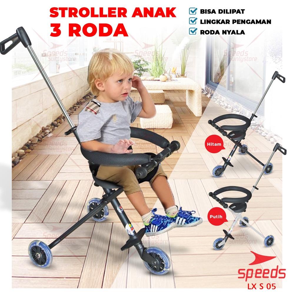 Stroller Bayi Baby Anak PMB Kereta Dorong Bayi Anak Ezzy Micro Trikie Mini Trike Roda 3 Bisa Menyala