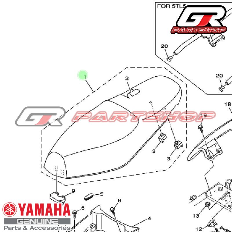 jok mio sporty 5tl ori ygp sadel seat assy original yamaha mio smile sporty