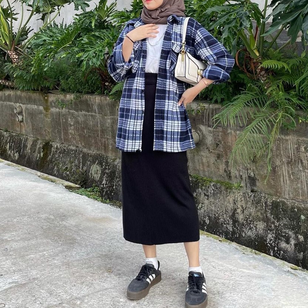 Kemeja Wanita Korea Baju Atasan Kekinian Outer Motif Oversize Oversized Outher Kemeja Pakaian Korean Style Luaran Vintage ootd kotak kotak outter auther oter outher long panjang