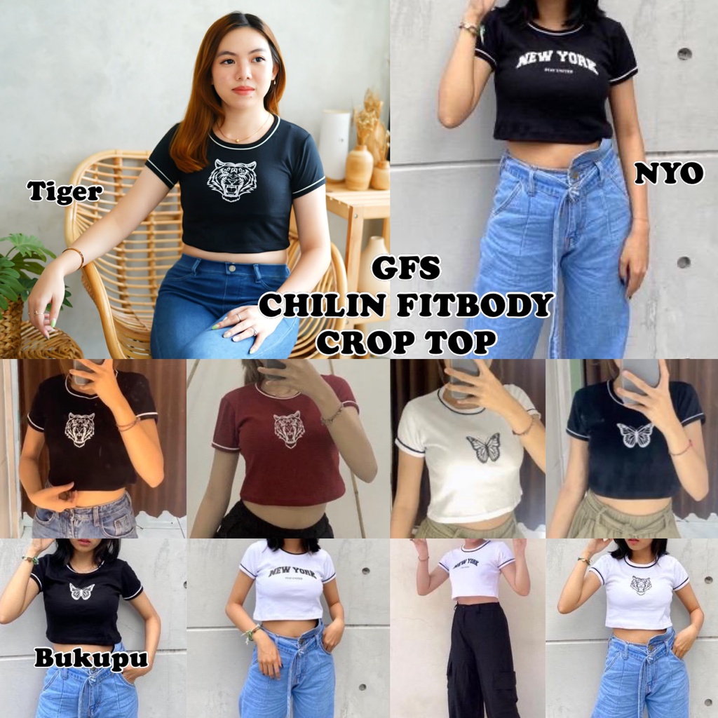 Tq88indonesia Baju Crop Wanita Terbaru / LIST CROP BABYTERRY TSHIRT / Ootd