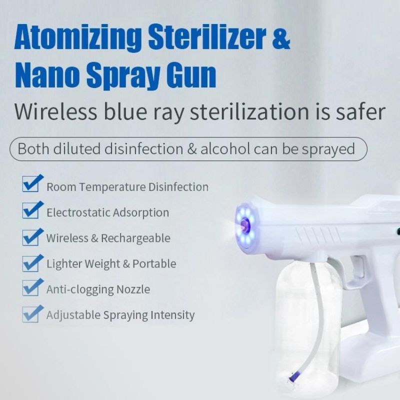 【33LV.ID】Nano Spray Gun Disinfectant wireless 800ml disinfectant anti virus rechargeable blue light