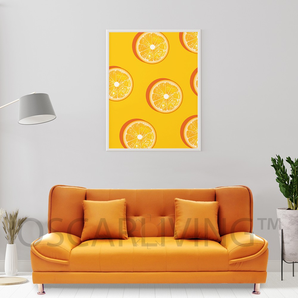 OLC Sofa Bed Nokia Orange / Sofabed Minimalis / Sofa Tidur Bahan Oscar [Khusus Jabodetabek]