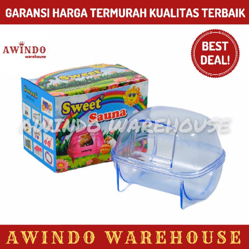 SWEET SAUNA - Mainan Rumah Hamster Tempat Wadah Mandi Tidur Hamster Aksesoris