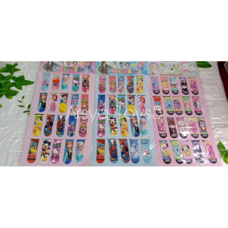 Stick Note Magnet/ bookmark/ 20 pcs Pembatas Buku Magnet/ Sticky note magnet