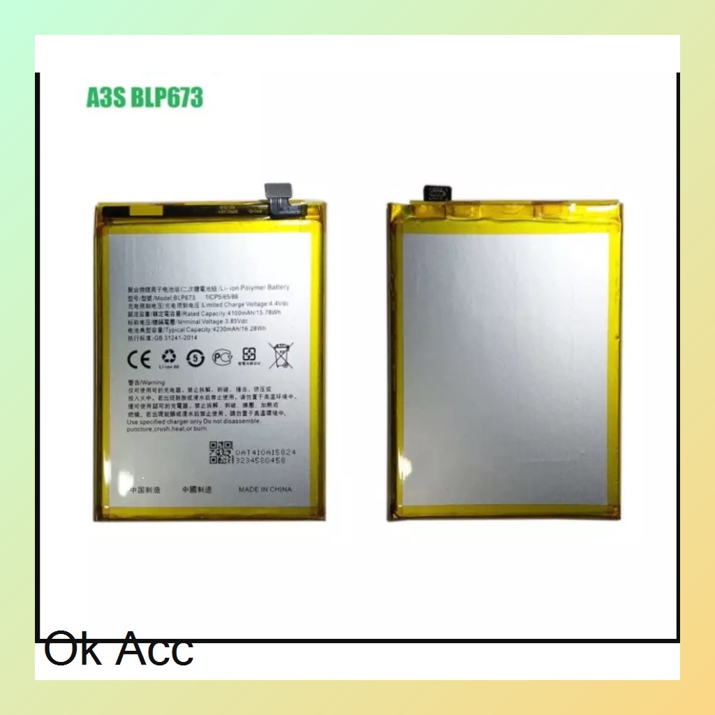 Battery Baterai A3s BLP 673 BLP673 BLP-673 A5 A7, BLP 619 BLP619 A57 A39, BLP729 BLP 729 Realme 5 5i 5s C3, BLP 793 BLP793 Realme C11 C12 C15