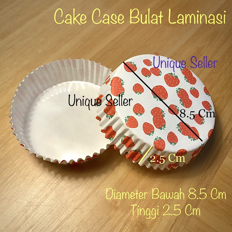 Cake Case Bulat Laminasi 8.5 cm Anti Minyak isi 8-10 pcs / Cake Case Bulat Laminasi 8 cm / Cupcake Case Round PET 8.5cm / Cupcake Case Round PET 8cm / Kertas Alas Kue Bulat Bundar Laminating